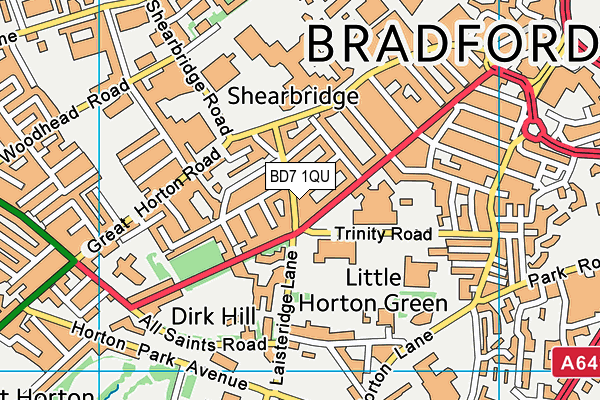BD7 1QU map - OS VectorMap District (Ordnance Survey) BD7 1QU map - OS VectorMap District (Ordnance Survey)