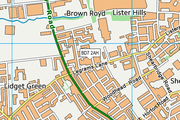 BD7 2AH map - OS VectorMap District (Ordnance Survey) BD7 2AH map - OS VectorMap District (Ordnance Survey)
