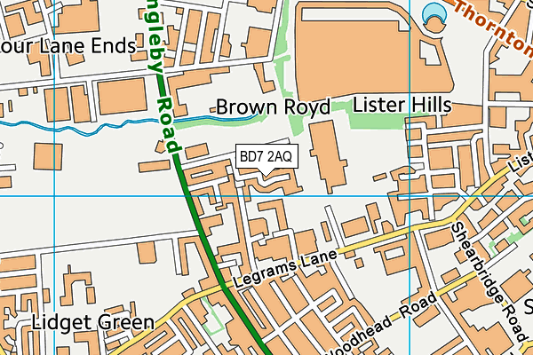 BD7 2AQ map - OS VectorMap District (Ordnance Survey) BD7 2AQ map - OS VectorMap District (Ordnance Survey)
