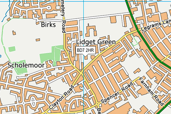 BD7 2HR map - OS VectorMap District (Ordnance Survey) BD7 2HR map - OS VectorMap District (Ordnance Survey)