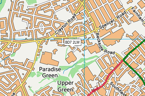 BD7 2LW map - OS VectorMap District (Ordnance Survey) BD7 2LW map - OS VectorMap District (Ordnance Survey)