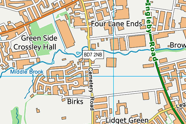 BD7 2NB map - OS VectorMap District (Ordnance Survey) BD7 2NB map - OS VectorMap District (Ordnance Survey)