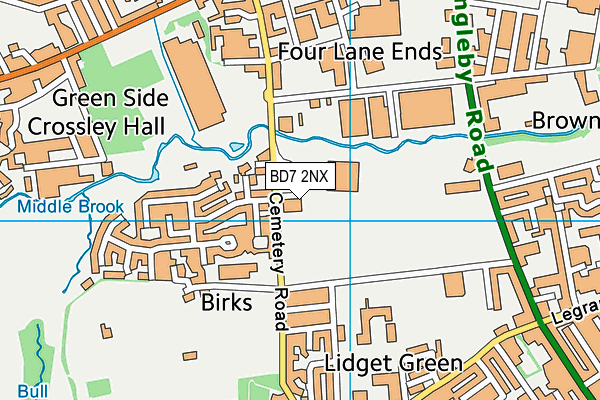BD7 2NX map - OS VectorMap District (Ordnance Survey) BD7 2NX map - OS VectorMap District (Ordnance Survey)