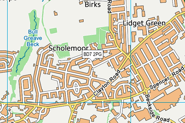 BD7 2PG map - OS VectorMap District (Ordnance Survey) BD7 2PG map - OS VectorMap District (Ordnance Survey)