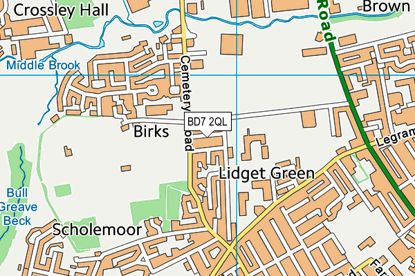BD7 2QL map - OS VectorMap District (Ordnance Survey) BD7 2QL map - OS VectorMap District (Ordnance Survey)