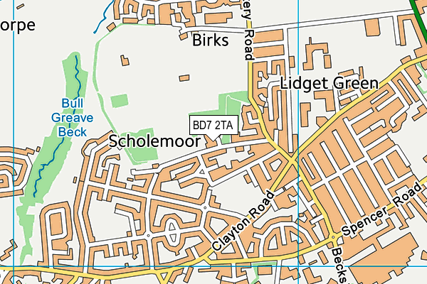 BD7 2TA map - OS VectorMap District (Ordnance Survey) BD7 2TA map - OS VectorMap District (Ordnance Survey)