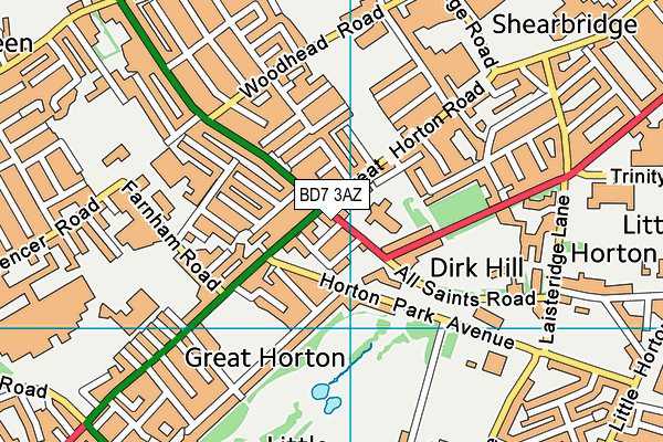 BD7 3AZ map - OS VectorMap District (Ordnance Survey) BD7 3AZ map - OS VectorMap District (Ordnance Survey)