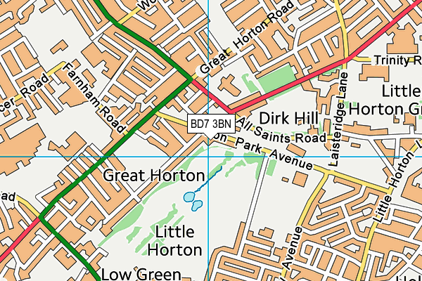 BD7 3BN map - OS VectorMap District (Ordnance Survey) BD7 3BN map - OS VectorMap District (Ordnance Survey)