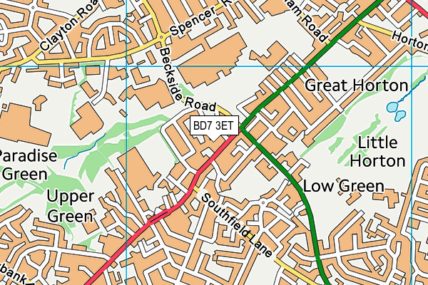 BD7 3ET map - OS VectorMap District (Ordnance Survey) BD7 3ET map - OS VectorMap District (Ordnance Survey)