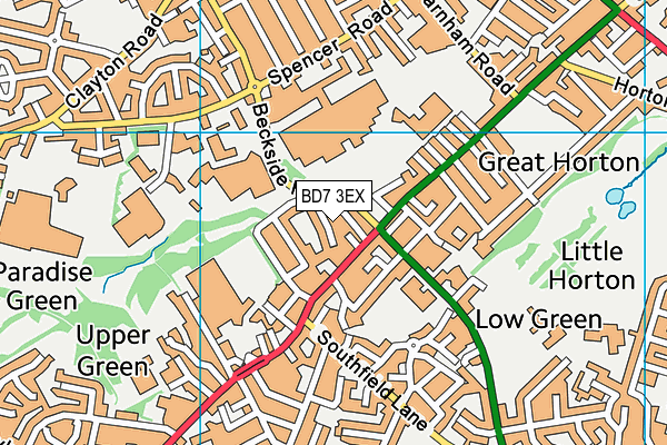 BD7 3EX map - OS VectorMap District (Ordnance Survey) BD7 3EX map - OS VectorMap District (Ordnance Survey)