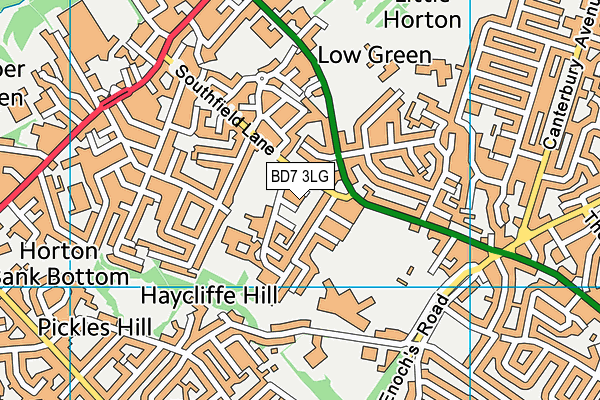 BD7 3LG map - OS VectorMap District (Ordnance Survey) BD7 3LG map - OS VectorMap District (Ordnance Survey)