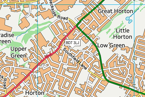 BD7 3LJ map - OS VectorMap District (Ordnance Survey) BD7 3LJ map - OS VectorMap District (Ordnance Survey)