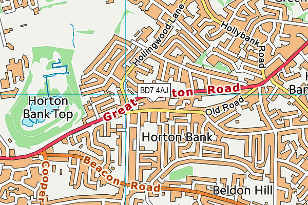BD7 4AJ map - OS VectorMap District (Ordnance Survey) BD7 4AJ map - OS VectorMap District (Ordnance Survey)