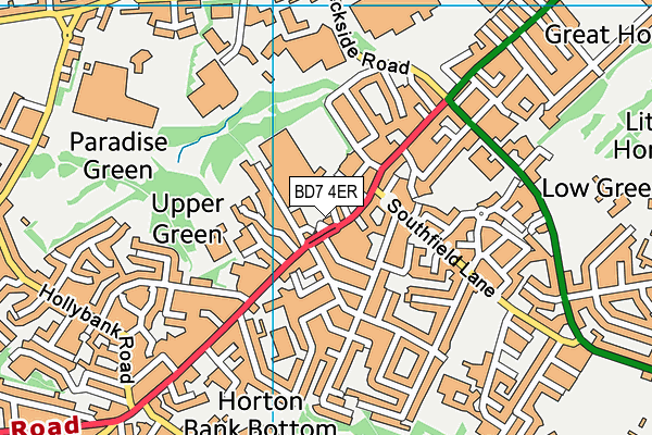 BD7 4ER map - OS VectorMap District (Ordnance Survey) BD7 4ER map - OS VectorMap District (Ordnance Survey)