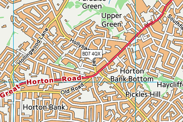 BD7 4QX map - OS VectorMap District (Ordnance Survey) BD7 4QX map - OS VectorMap District (Ordnance Survey)