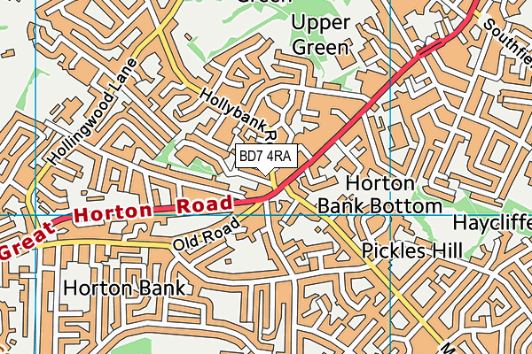 BD7 4RA map - OS VectorMap District (Ordnance Survey)