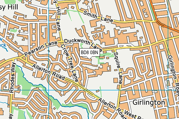 BD8 0BN map - OS VectorMap District (Ordnance Survey) BD8 0BN map - OS VectorMap District (Ordnance Survey)