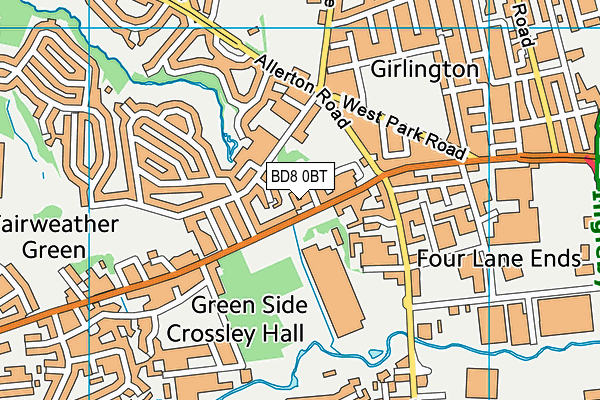 BD8 0BT map - OS VectorMap District (Ordnance Survey) BD8 0BT map - OS VectorMap District (Ordnance Survey)