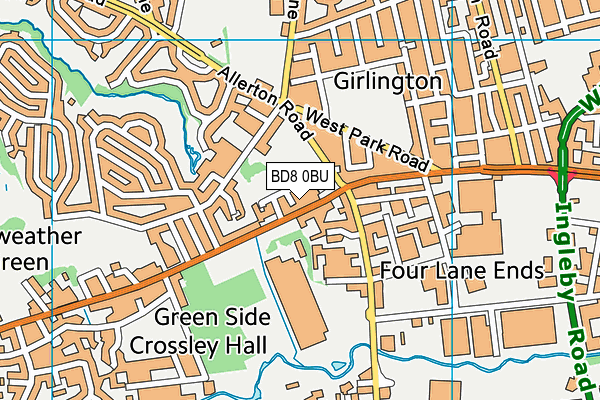 BD8 0BU map - OS VectorMap District (Ordnance Survey) BD8 0BU map - OS VectorMap District (Ordnance Survey)