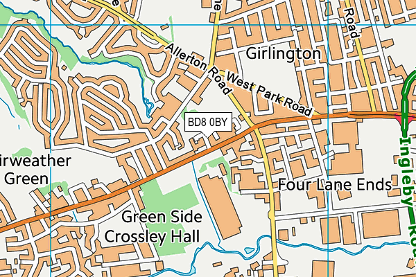 BD8 0BY map - OS VectorMap District (Ordnance Survey) BD8 0BY map - OS VectorMap District (Ordnance Survey)