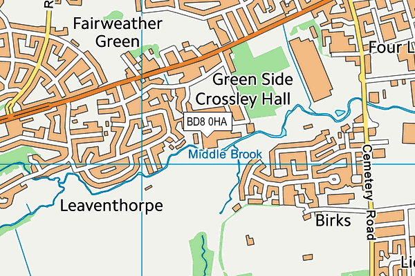 BD8 0HA map - OS VectorMap District (Ordnance Survey) BD8 0HA map - OS VectorMap District (Ordnance Survey)