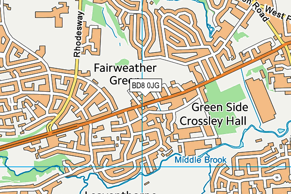BD8 0JG map - OS VectorMap District (Ordnance Survey) BD8 0JG map - OS VectorMap District (Ordnance Survey)