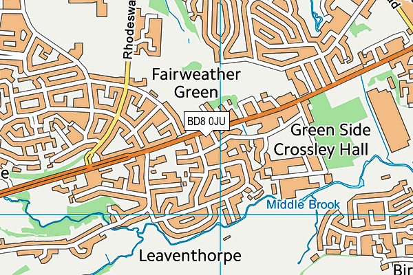 BD8 0JU map - OS VectorMap District (Ordnance Survey) BD8 0JU map - OS VectorMap District (Ordnance Survey)