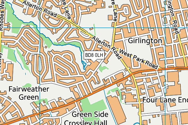 BD8 0LH map - OS VectorMap District (Ordnance Survey) BD8 0LH map - OS VectorMap District (Ordnance Survey)