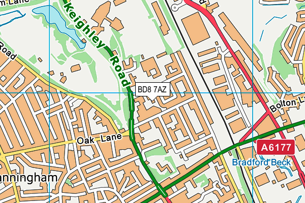 BD8 7AZ map - OS VectorMap District (Ordnance Survey) BD8 7AZ map - OS VectorMap District (Ordnance Survey)
