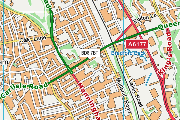 BD8 7BT map - OS VectorMap District (Ordnance Survey) BD8 7BT map - OS VectorMap District (Ordnance Survey)
