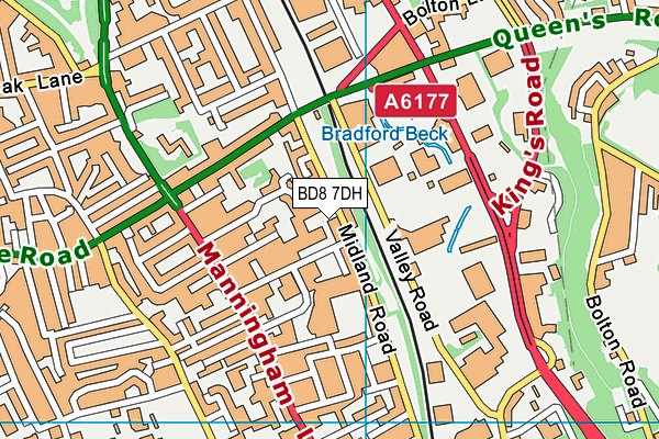 BD8 7DH map - OS VectorMap District (Ordnance Survey) BD8 7DH map - OS VectorMap District (Ordnance Survey)