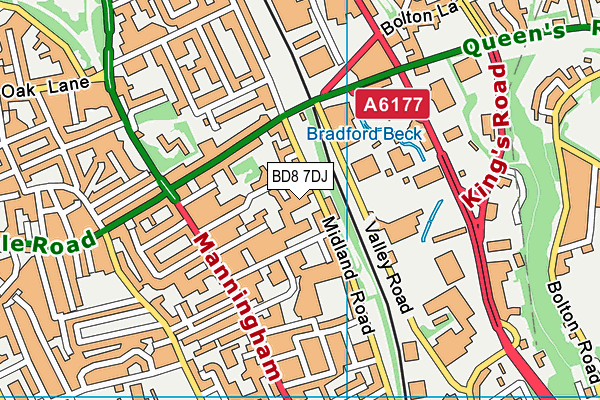 BD8 7DJ map - OS VectorMap District (Ordnance Survey) BD8 7DJ map - OS VectorMap District (Ordnance Survey)