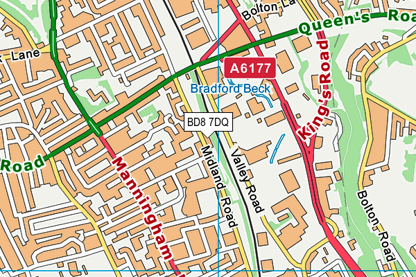 BD8 7DQ map - OS VectorMap District (Ordnance Survey) BD8 7DQ map - OS VectorMap District (Ordnance Survey)