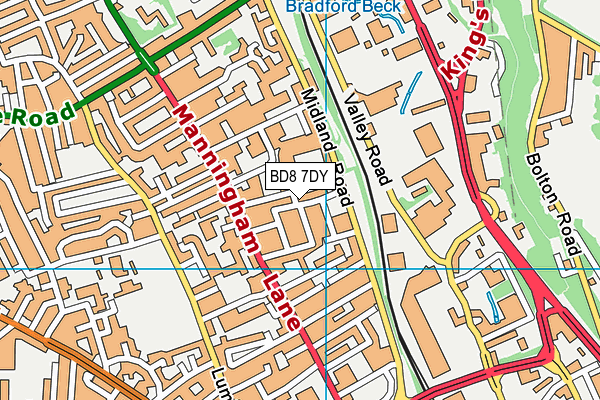 BD8 7DY map - OS VectorMap District (Ordnance Survey) BD8 7DY map - OS VectorMap District (Ordnance Survey)
