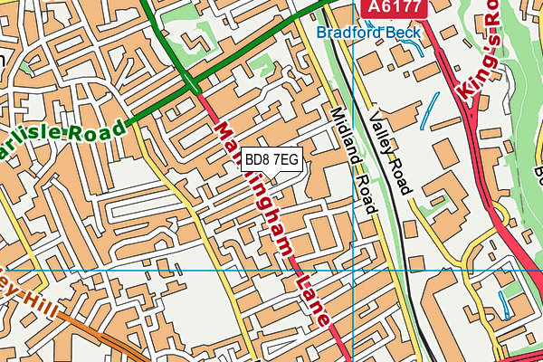 BD8 7EG map - OS VectorMap District (Ordnance Survey) BD8 7EG map - OS VectorMap District (Ordnance Survey)
