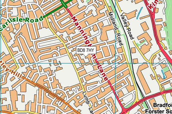 BD8 7HY map - OS VectorMap District (Ordnance Survey) BD8 7HY map - OS VectorMap District (Ordnance Survey)