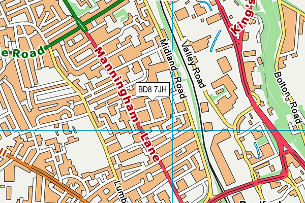BD8 7JH map - OS VectorMap District (Ordnance Survey) BD8 7JH map - OS VectorMap District (Ordnance Survey)