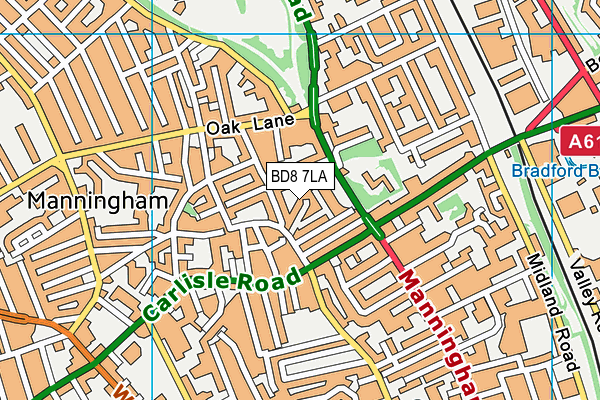 BD8 7LA map - OS VectorMap District (Ordnance Survey) BD8 7LA map - OS VectorMap District (Ordnance Survey)