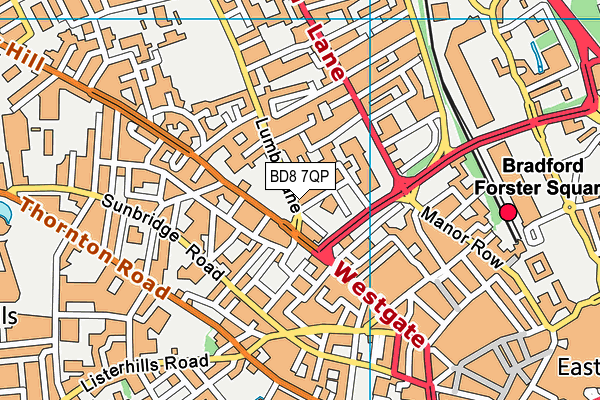 BD8 7QP map - OS VectorMap District (Ordnance Survey) BD8 7QP map - OS VectorMap District (Ordnance Survey)