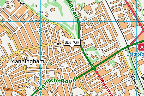 BD8 7QR map - OS VectorMap District (Ordnance Survey) BD8 7QR map - OS VectorMap District (Ordnance Survey)