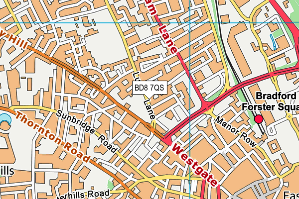 BD8 7QS map - OS VectorMap District (Ordnance Survey) BD8 7QS map - OS VectorMap District (Ordnance Survey)