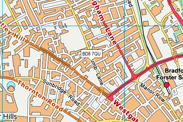 BD8 7QU map - OS VectorMap District (Ordnance Survey) BD8 7QU map - OS VectorMap District (Ordnance Survey)
