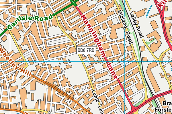 BD8 7RB map - OS VectorMap District (Ordnance Survey) BD8 7RB map - OS VectorMap District (Ordnance Survey)