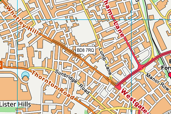 BD8 7RQ map - OS VectorMap District (Ordnance Survey) BD8 7RQ map - OS VectorMap District (Ordnance Survey)