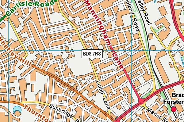 BD8 7RS map - OS VectorMap District (Ordnance Survey) BD8 7RS map - OS VectorMap District (Ordnance Survey)