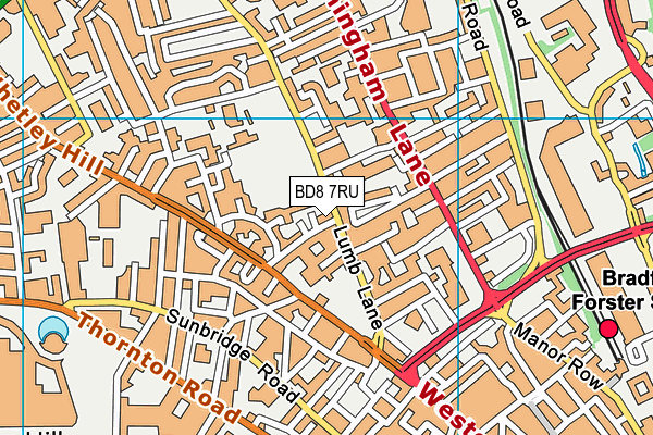 BD8 7RU map - OS VectorMap District (Ordnance Survey) BD8 7RU map - OS VectorMap District (Ordnance Survey)