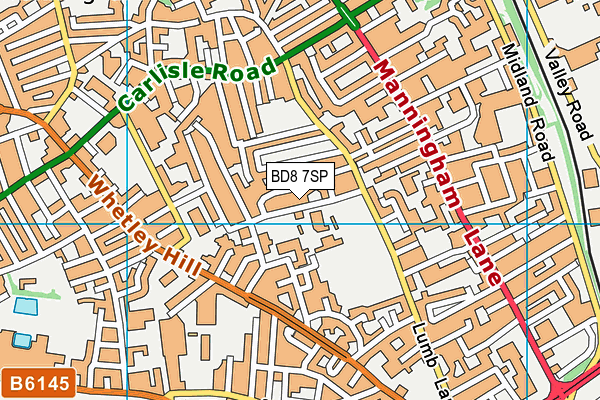 BD8 7SP map - OS VectorMap District (Ordnance Survey) BD8 7SP map - OS VectorMap District (Ordnance Survey)