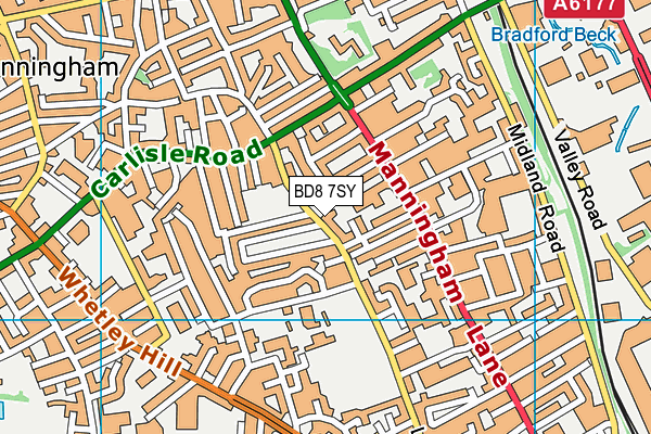 BD8 7SY map - OS VectorMap District (Ordnance Survey) BD8 7SY map - OS VectorMap District (Ordnance Survey)