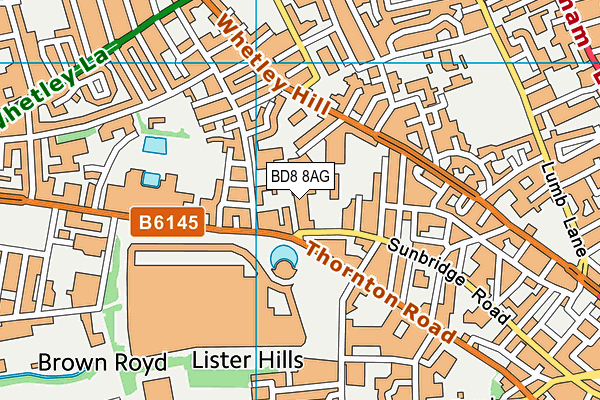 BD8 8AG map - OS VectorMap District (Ordnance Survey) BD8 8AG map - OS VectorMap District (Ordnance Survey)