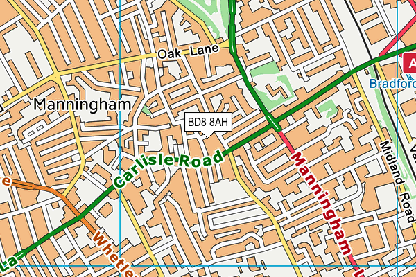 BD8 8AH map - OS VectorMap District (Ordnance Survey) BD8 8AH map - OS VectorMap District (Ordnance Survey)